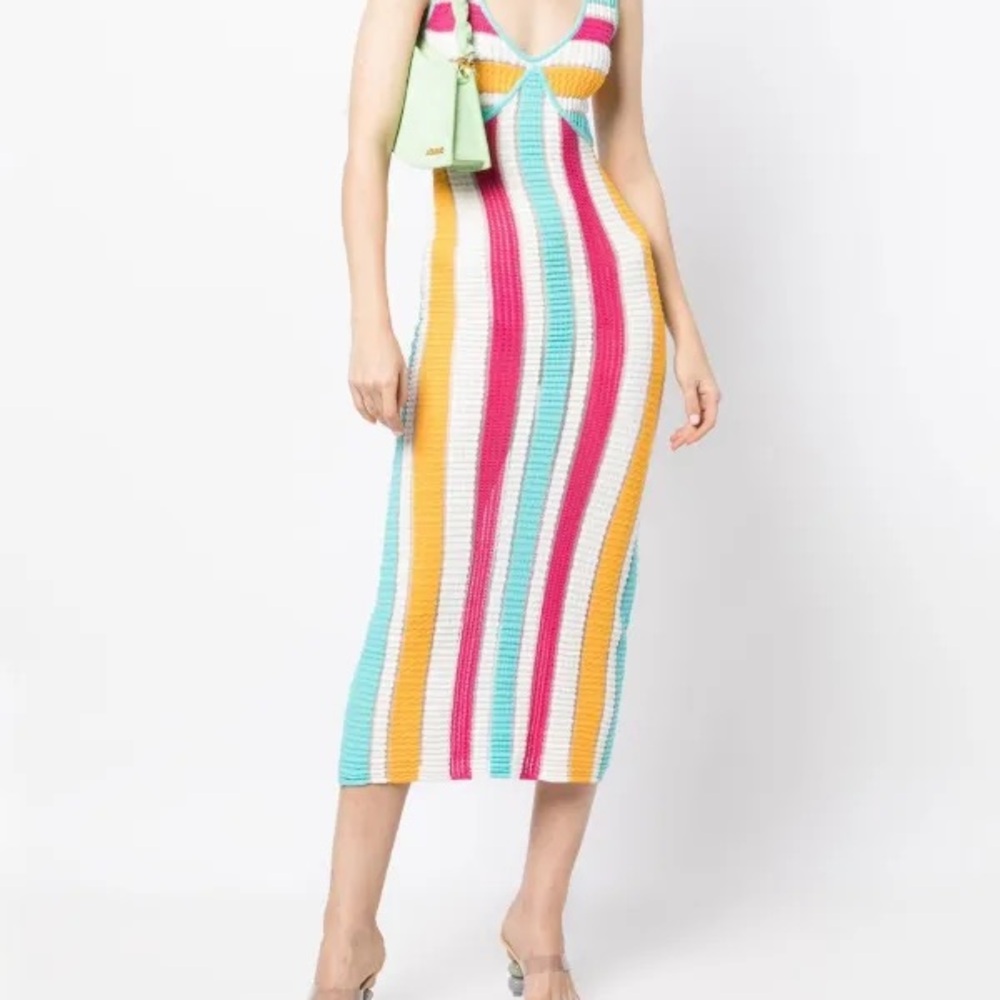 NWT Striped Knit Midi Dress in Multi-Color “Aubrey dress”